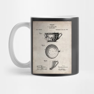 Tea Cup Patent - Tea Coffee Lover Home Kitchen Decor Art - Antique Mug